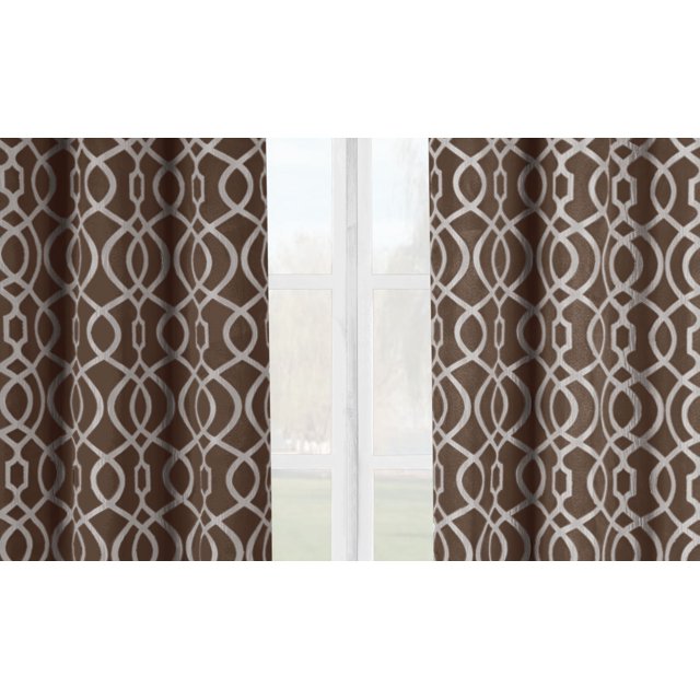 CORTINA DE VENTANA TEXTIL DEL RIO HARRIS 91 CM X 241 CM MARRÓN Y GRIS