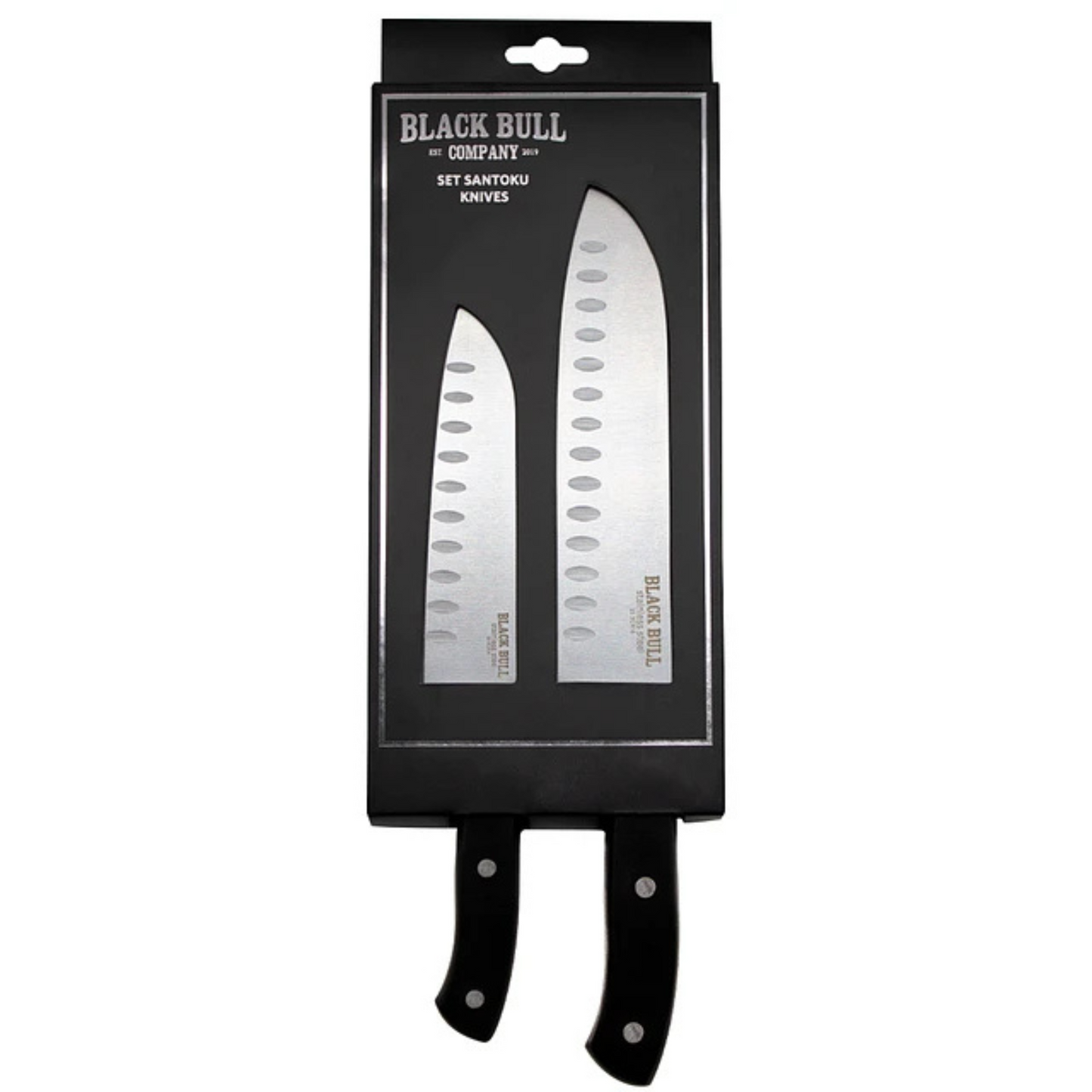 SET 2 CUCHILLOS 7" + 5" SANTOKU BLACKBULL