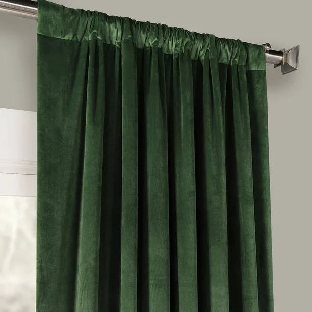 CORTINA DE VENTANA EXCLUSIVE FABRICS PLUSH VELVET127 CM X 213 CM VERDE